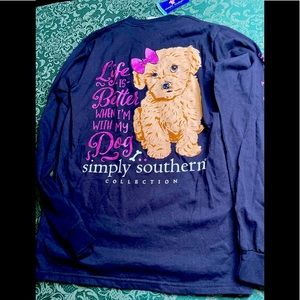 NWT S goldendoodle t shirt top dog simply southern life is better with my dog l